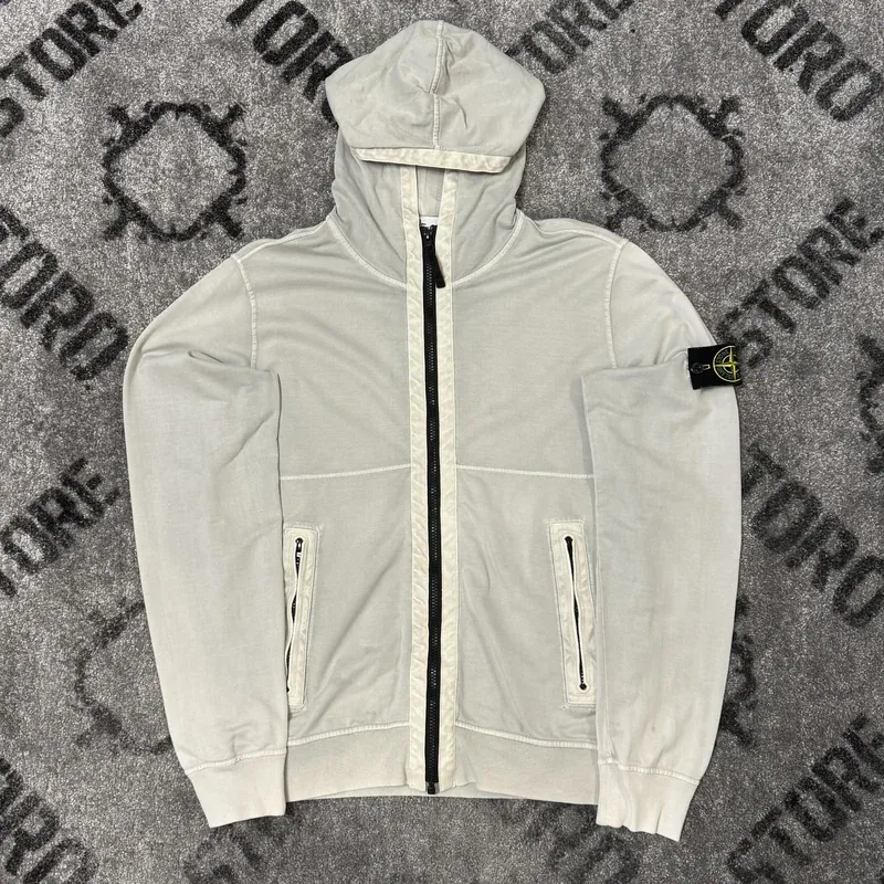 Stone Island Garment Dyed Zipped Hoodie
